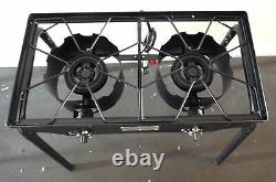 HEAVY 32 x 17 Wide Stainless Steel Flat Top Griddle Grill & Double Burner Stove