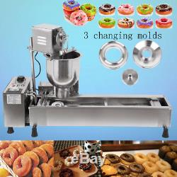 Heavy Duty Commercial Automatic Donut Cookies Fryer Maker Making Machine 3 Molds