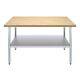Heavy Duty Maple Wood Top Work Table With Adjustable Undershelf
