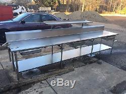 Heavy grade Commercial Kitchen work table withtopshelf, drawers, bottom shelf 156