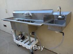 Hot Water X Large Portable Propane 3 4 Compartment Commercial Concession Sink