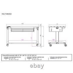 Husky Worktable Tool Storage 46 Adjustable Height with 2-Drawers Steel White