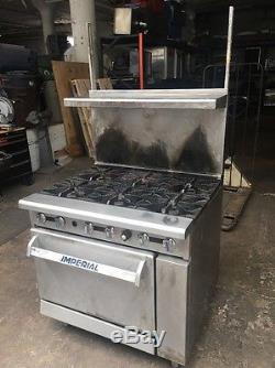 Imperial COMMERCIAL NATURAL GAS 6 BURNERS S. S. STOVE/RANGE withOVEN