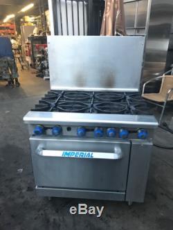 Imperial Range IR-6 Six Burners With Oven Natural Gas Restaurant Stove