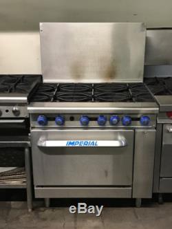 Imperial Range IR-6 Six Burners With Oven Natural Gas Restaurant Stove