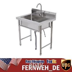 Kitchen Sink Stainless Steel Commercial 1 Compartment Utility Sink With Faucet