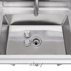 Kitchen Sink Stainless Steel Commercial 1 Compartment Utility Sink With Faucet