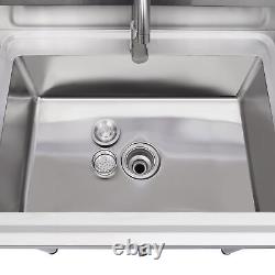 Kitchen Sink Stainless Steel Commercial 1 Compartment Utility Sink With Faucet