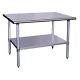 Kratos Stainless Steel Kitchen Prep Table 30x24 With Undershelf, Nsf Worktable