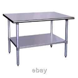 Kratos Stainless Steel Kitchen Prep Table 30x24 with Undershelf, NSF Worktable