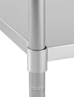 Kratos Stainless Steel Kitchen Prep Table 72x24 with Backsplash and