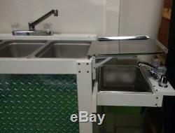 L. A. Qualified Hot Water Portable 3 Compartment Concession Sink withDrainboards