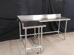 L-Shape Stainless Steel Table 71'' X 44 3/4'' X 34'' Tall