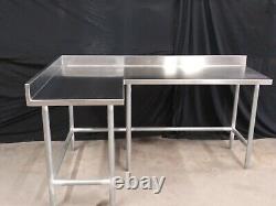 L-Shape Stainless Steel Table 71'' X 44 3/4'' X 34'' Tall