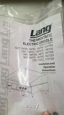 Lang 124T 24'' Countertop Griddle 380 Volts 3 Phase New Tested