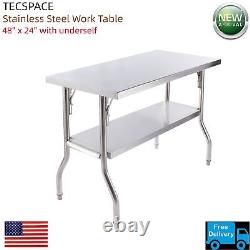 Lojok All New Commercial 48 x 24 Stainless Steel Work Table with underself