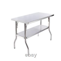 Lojok New Commercial 48 x 24/30 Stainless Steel Work Table with underself