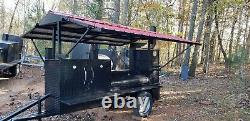 Mega Pitmaster Roof BBQ Smoker Grill Trailer Firewood Storage Mobile Food Truck