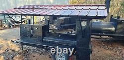 Mega Pitmaster Roof BBQ Smoker Grill Trailer Firewood Storage Mobile Food Truck