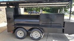 Mini T Rex Roof BBQ Smoker 36 Grill Trailer Firewood Storage Mobile Food Truck