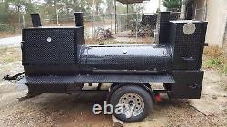 Mobile BBQ Smoker 36 Grill Trailer Catering Food Truck Concession Business Cart
