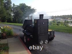 Mobile BBQ Smoker 36 Grill Trailer Catering Food Truck Concession Business Cart