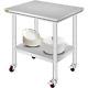 Mophorn Stainless Steel Work Table With Wheels 24 X 30 X 32 Inch Prep Table With