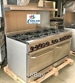 NEW 10 Burner Range Heavy Duty 60 Commercial Restaurant Stove Gas Double Oven