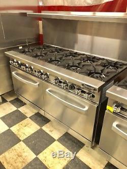 NEW 10 Burner range Heavy Duty 60 Commercial Restaurant Stove Gas Double Oven