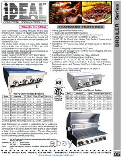 NEW 12 Commercial Radiant Broiler by Ideal. Made in USA. NSF & ETL approved