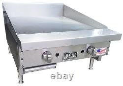 NEW 24 Commercial Flat Griddle Plate by Ideal. Made in USA. NSF & ETL approved