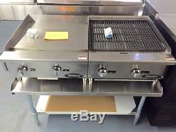 NEW 24 FLAT GRIDDLE GRILL 24 Charbroiler And Table PACKAGE deal RESTAURANT