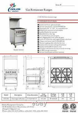 NEW 24 Oven Range 4 Burner Hot Plate Stove Commercial Kitchen Restaurant NSF