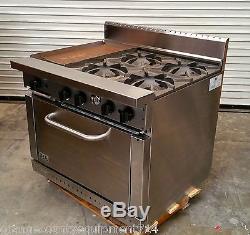 NEW 36 Combination Range 4 Burners & 12 Griddle On Gas Oven #3605 Commercial