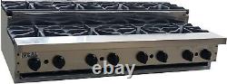 NEW 36 Commercial Step Up 6 Burners Hot Plate by Ideal. Made in USA. NSF/ETL