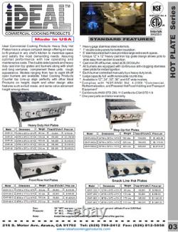 NEW 36 Commercial Step Up 6 Burners Hot Plate by Ideal. Made in USA. NSF/ETL