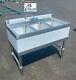New 38 Commercial Under Bar Counter Sink 3 Compartment Kitchen With Faucet Nsf
