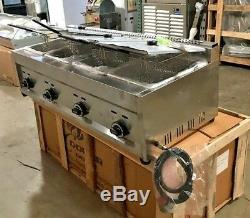 NEW 4 Burner Compartment Deep Fryer Model FY6 Natural Gas Propane Use LP Outdoor