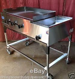 NEW 48 Taco Cart Griddle & Steam Table Propane #1234 Portable Planchas Catering