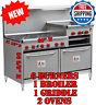 New! 6 Burner 60 Gas Range With 24 Raised Griddle/broiler And Two 26 1/2 Ovens