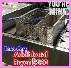 NEW 66 Taco Grill Griddle Cart Comal Asada Burger Pollo Model G36W2 Deep Fryer
