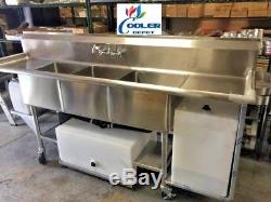 NEW 90 Portable 3 Compartment Sink Stainless Steel Event Festival Catering NSF