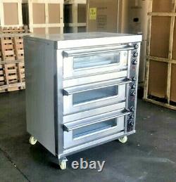NEW Commercial Electric Triple Pizza Oven Bakery Pizzeria Cooker Wings 220V 3PH