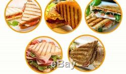 NEW Double Panini Griddler Sandwich Press Grill Commercial Restaurant Cafe 220V