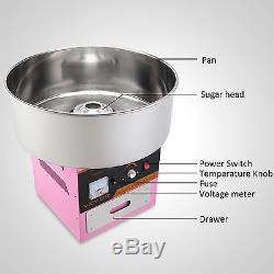 NEW Electric Commercial Cotton Candy Machine Fairy Floss Maker Carnival Pink
