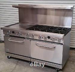 NEW Ideal 60 Range Dbl Standard Ovens 6 Burners 24 Griddle #3613 NSF Restaurant