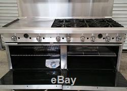 NEW Ideal 60 Range Dbl Standard Ovens 6 Burners 24 Griddle #3613 NSF Restaurant
