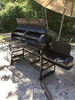 NEW Wood Burning Heavy Duty Custom Built BBQ Pit Smoker and Grill on Wheels