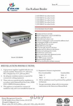 NSF 60ins heavy duty Radiant broiler CD-RB60 Grill Shawarma RESTAURANT EQUIPMENT
