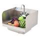 Nsf Commercial Kitchen Stainless Steel Wall Mount Hand Sink With Side Splashes